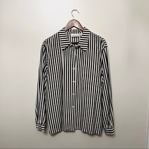 Vintage Liz Claiborne Striped Silk Button-down